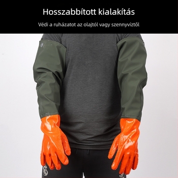 Hosszított vízi halászati kesztyű műanyag bevonattal, vízálló, csúszásmentes, megvastagított
