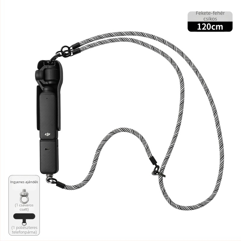 DJI Pocket 3 nyakpánt, három az egyben, levehető poliészter szalaggal és fém csattal