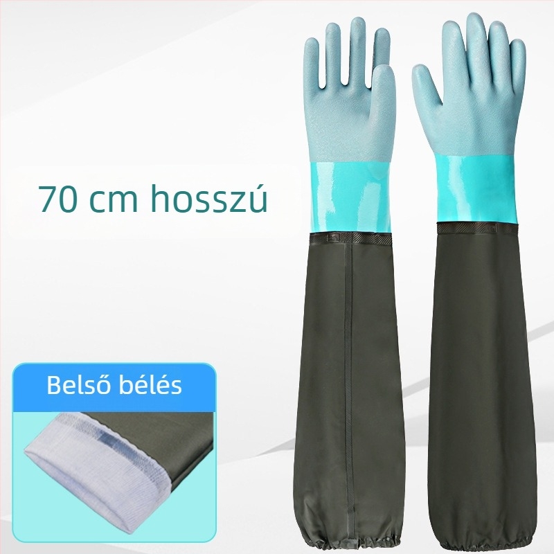 Olajálló csúszásmentes munkakesztyűk, sav- és lúgálló, 200 g