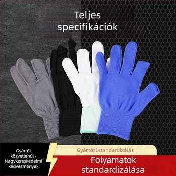 Mangosteen poliészter-nylon munkavédelmi kesztyű, ujjak nélküli, érintőképernyő-kompatibilis, 180 g