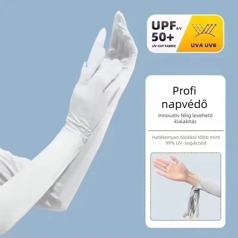 Ice Silk UV-védő karhüvely vezetéshez és kerékpározáshoz – lélegző, vékony anyag (Ice Silk 61–70%, poliészter)