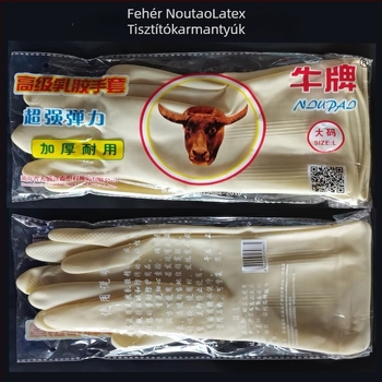 Latex kesztyűk, csúszásmentes, sav- és lúgálló, háztartási feladatokra: mosás, mosogatás, élelmiszer-kezelés és halak kezelése
