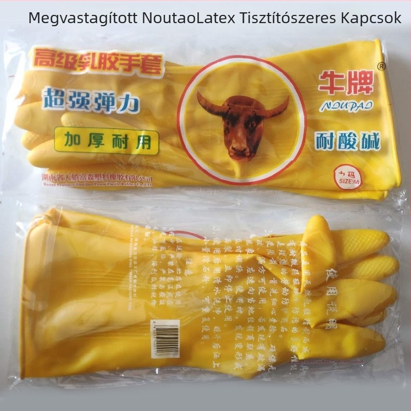 Latex kesztyűk, csúszásmentes, sav- és lúgálló, háztartási feladatokra: mosás, mosogatás, élelmiszer-kezelés és halak kezelése