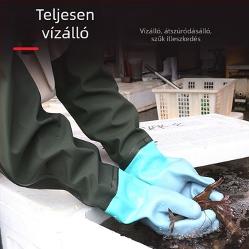 Ipari PVC kesztyűk, olajálló, körülbelül 70 cm hosszú, újrahasználható, akvakultúrához és lótuszgyökér ásáshoz