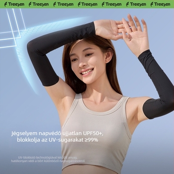 Ujjatlan nylon karvédő, jég-selyem hatású textúra, UV-védelem kerékpározáshoz (81–95% nylon)