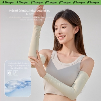 Ujjatlan nylon karvédő, jég-selyem hatású textúra, UV-védelem kerékpározáshoz (81–95% nylon)