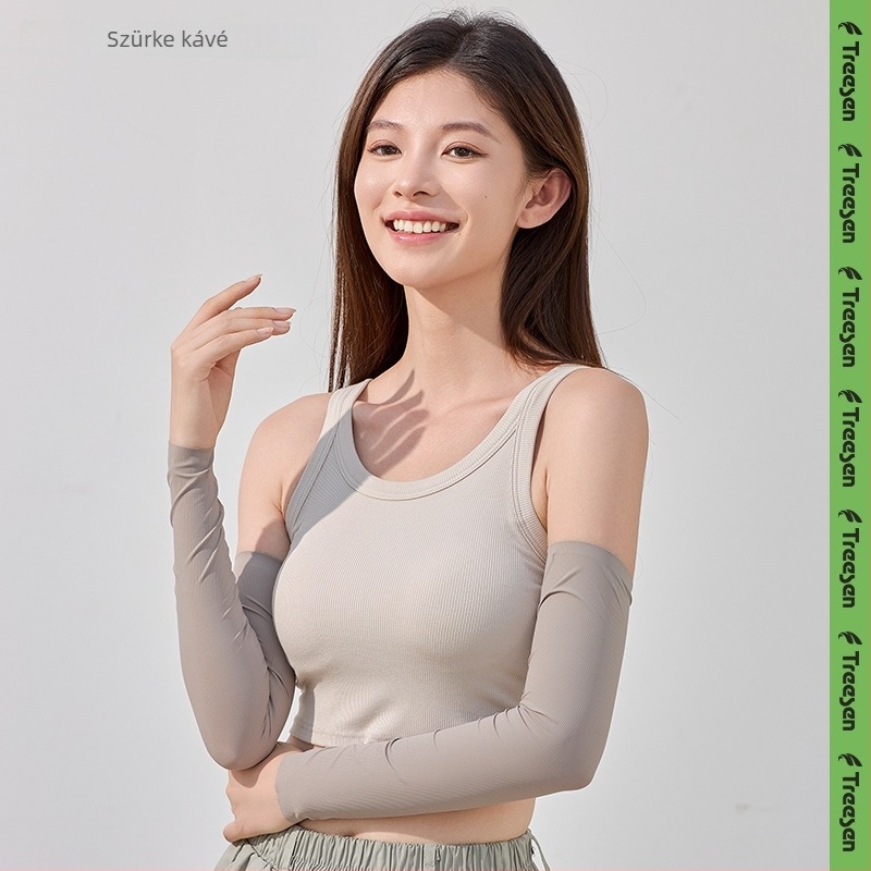 Ujjatlan nylon karvédő, jég-selyem hatású textúra, UV-védelem kerékpározáshoz (81–95% nylon)
