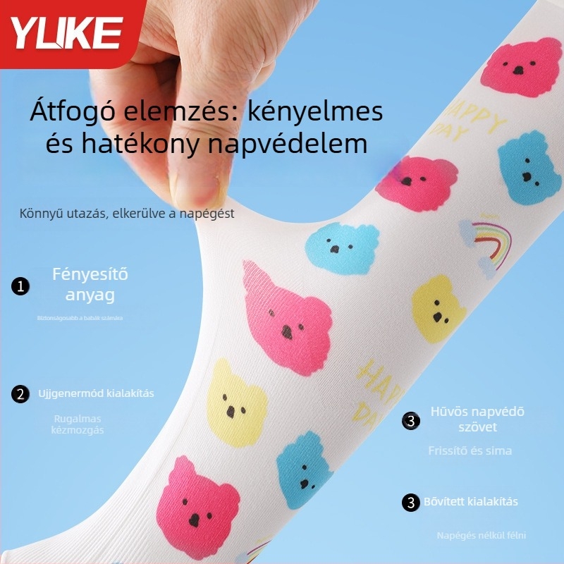 Kültéri gyerek nejlon ujjvédők – uniszex, UV védelem, törött virágok mintázata