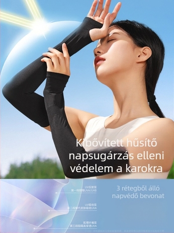 Uniszex UV-védős karvédők, hosszúak, egyszínűek, Spandex/Lycra anyagból, szabadtéri sportokra (kerékpár, túra, futás, horgászat)