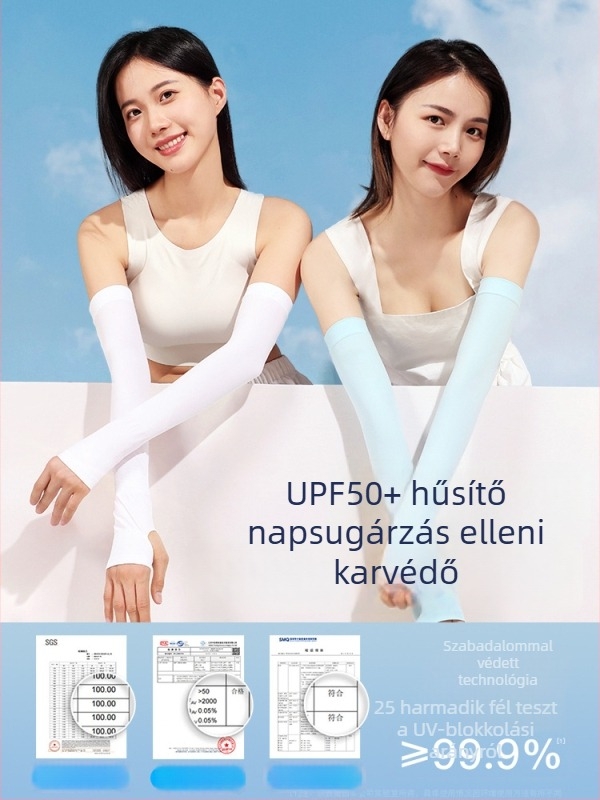 Uniszex UV-védős karvédők, hosszúak, egyszínűek, Spandex/Lycra anyagból, szabadtéri sportokra (kerékpár, túra, futás, horgászat)