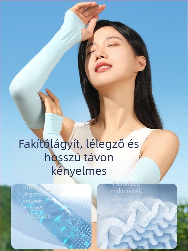Uniszex UV-védős karvédők, hosszúak, egyszínűek, Spandex/Lycra anyagból, szabadtéri sportokra (kerékpár, túra, futás, horgászat)