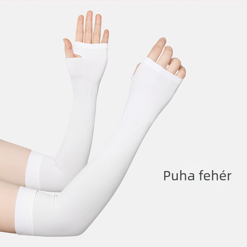 Hosszú nyári karvédők nylon–spandex anyagból, logónyomással, UV-védelmet nyújt, uniszex, kültéri tevékenységekhez