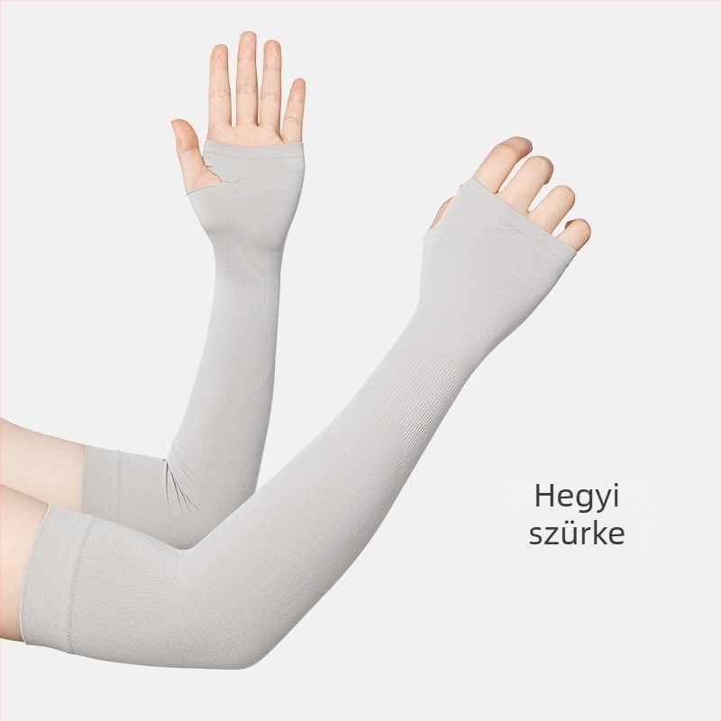 Hosszú nyári karvédők nylon–spandex anyagból, logónyomással, UV-védelmet nyújt, uniszex, kültéri tevékenységekhez