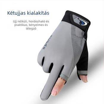 Védő kesztyű autóvezetéshez, nyári, vékony modell, ice silk anyag, nyitott ujjak kialakítású, ideális vezetésre, kerékpározáshoz és horgászathoz