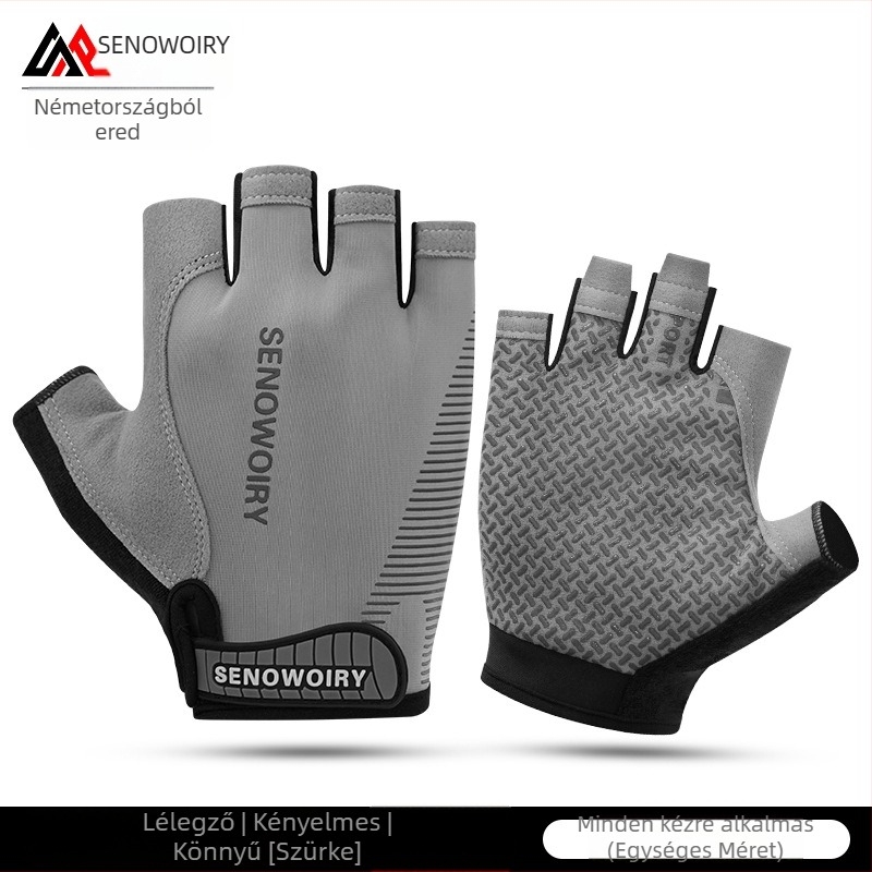 Félujjú kerékpáros kesztyű – úti és terep kerékpárokhoz, uniszex felnőttek, Ku Rui márka, Anyag: ice silk stretch cloth + microfiber leather