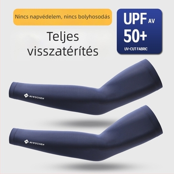 Férfi napvédő karvédők jégselyemből, vékonyak, légáteresztőek, nyári UV védelem kerékpározáshoz
