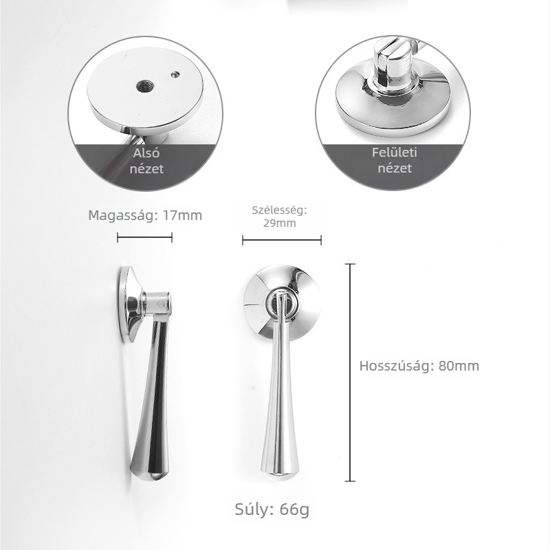 Szekrényajtó fogantyú rózsa mintával, réz, modell 301, testreszabható