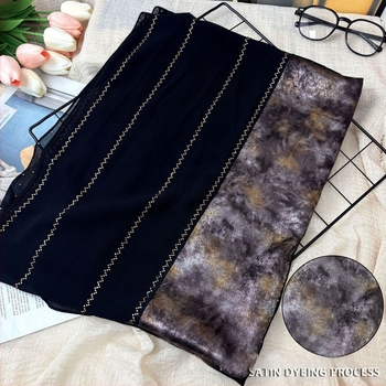 Chiffon sál, 2 darabos készlet, gyémánt részletekkel, keleti stílus, Yiwu eredet, testreszabható