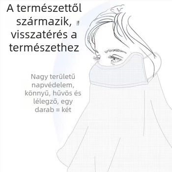 Légáteresztő napvédő arcfedő ramie szövettel, etnikus kendő-stílus, nyár 2024, Most JIA márka