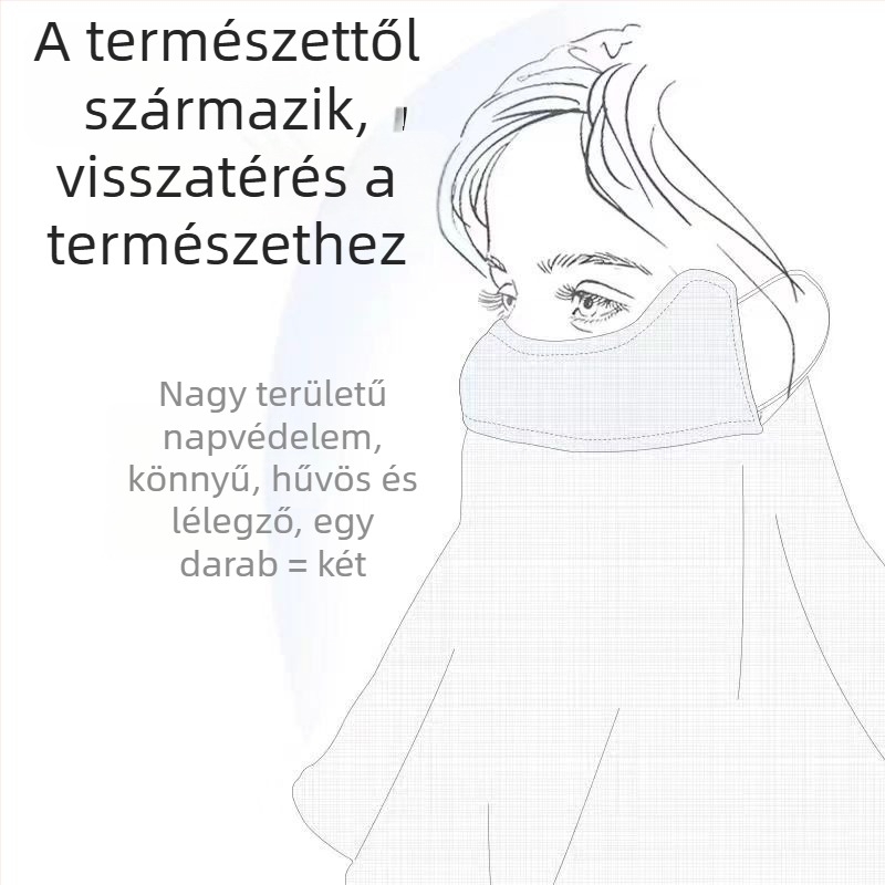 Légáteresztő napvédő arcfedő ramie szövettel, etnikus kendő-stílus, nyár 2024, Most JIA márka