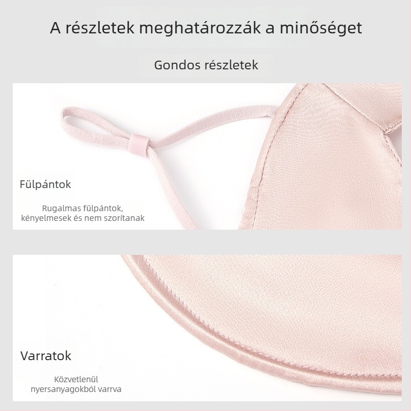 Nőknek készült teljes arcú selyem napvédő maszk, UV védelem, nyári könnyű kivitel, érzékeny bőrre, 100% selyem