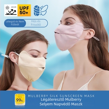 Lélegző és UV‑védett arcmaszk félfedő kialakítás, Tencel szövet, fő anyag Sky Silk