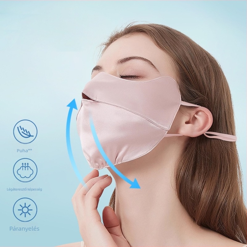 Lélegző és UV‑védett arcmaszk félfedő kialakítás, Tencel szövet, fő anyag Sky Silk