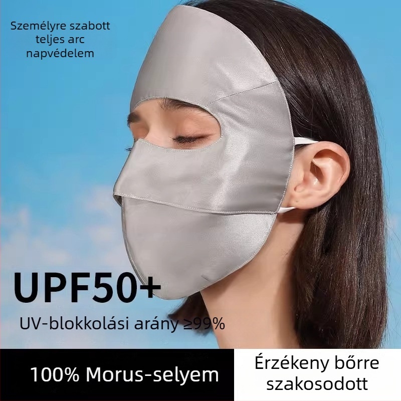 Mulberry selyem arcmaszk UV védelem – lélegző, könnyű, teljes arcfedés nyárra