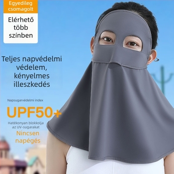 Panda UV védelem arcmaszk nőknek – nyár, vékony ice silk anyag, teljes arcfedés, nylon szövet (Tavasz 2025)