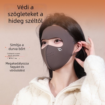 Meleg arcbekötő maszk napvédő funkcióval, uniszex, fülhorgotípus, varrott, monokróm minta (ősz–tél)