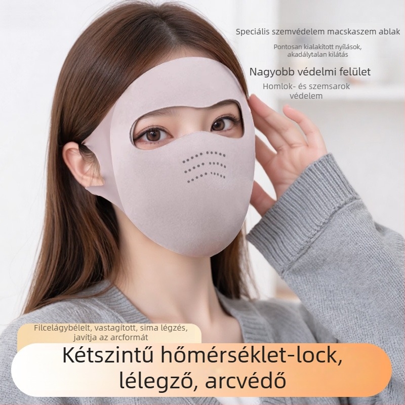 Teljes arcot fedő szélvédő maszk – szél- és hidegálló, napvédő – poliészter anyag, 2025 őszi kiadás, kültéri használatra