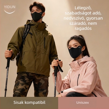 Napsugárvédő arcmaszk poliészter rostból, fülhorgos kialakítás, egyszínű mintázat, varrott