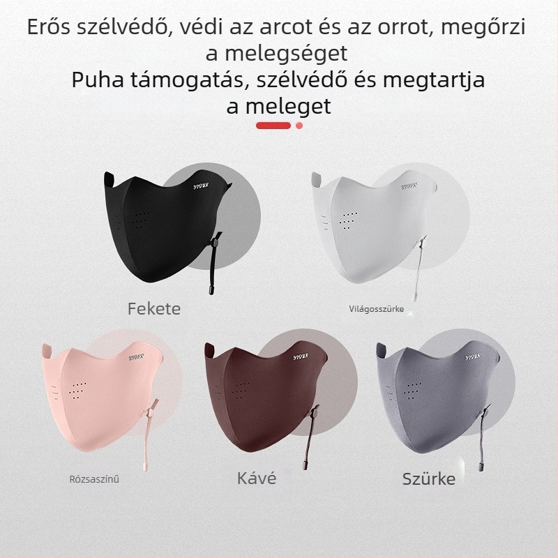 Napsugárvédő arcmaszk poliészter rostból, fülhorgos kialakítás, egyszínű mintázat, varrott