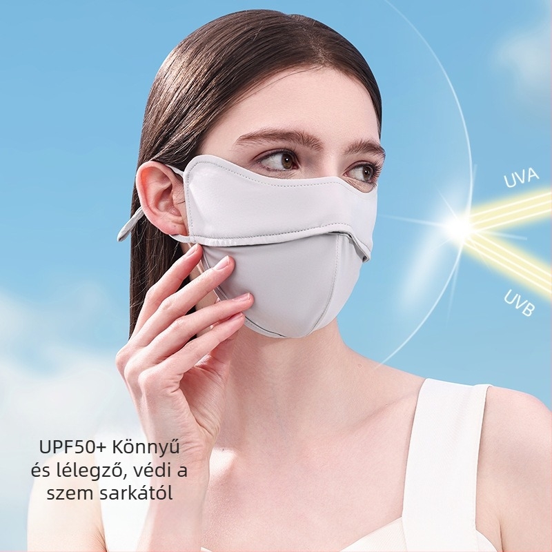 3D halcsontos UV-védő maszk, nylon anyag, hímzett logó, testreszabható, fülkialakítás, UPF50, monokróm, nyár/tavasz/ősz