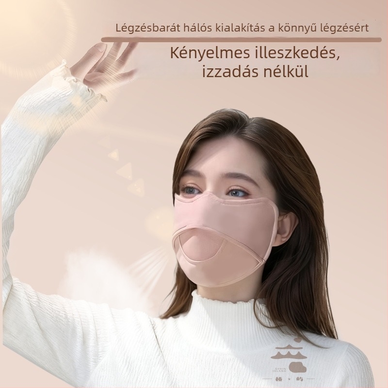 Téli meleg arcmaszk velúr béléssel, UV védelem, szélvédett, kerékpározáshoz, légáteresztő szellőzőnyílások