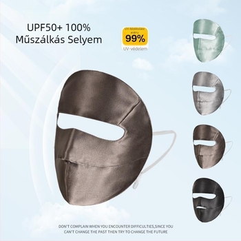 100% selyemből készült teljes arcmaszk a napsugár elleni védelemért, kerékpárhoz és vezetéshez, nyár