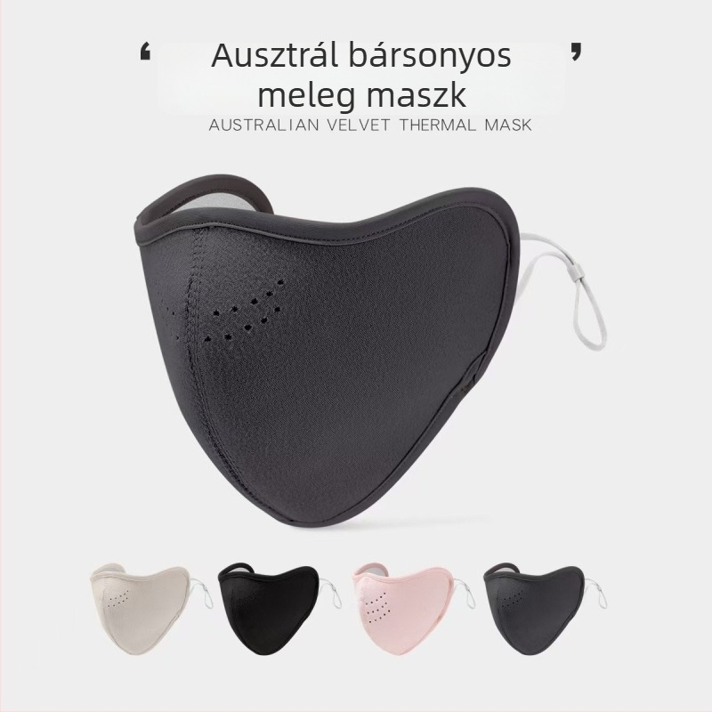 Téli–ősz maszk, uniszex, fülhorgos kivitel, por- és szélálló, monokróm mintával
