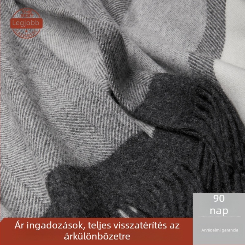 Női báránygyapjú sál, középhosszú, melegen tart, 100% gyapjú, téli használatra