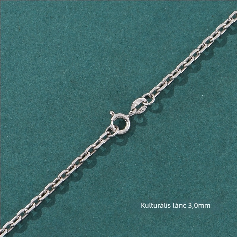 S925 ezüst nyaklánc – pulóverlánc, páros stílus, eredeti dizájn