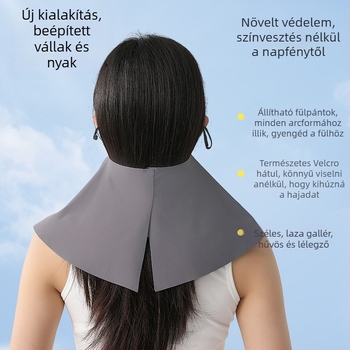 Jégselyem arcmaszk napvédelmi funkcióval – lélegző, UV-védelem, teljes arctakarás, nyakvédő, poliészter-elasztán