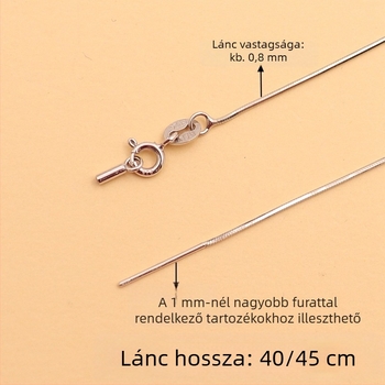S925 ezüst kígyólánc burkolattal, gyöngyös lánccal és kulcscsont-nyaklánccal – elegáns minimalist dizájn