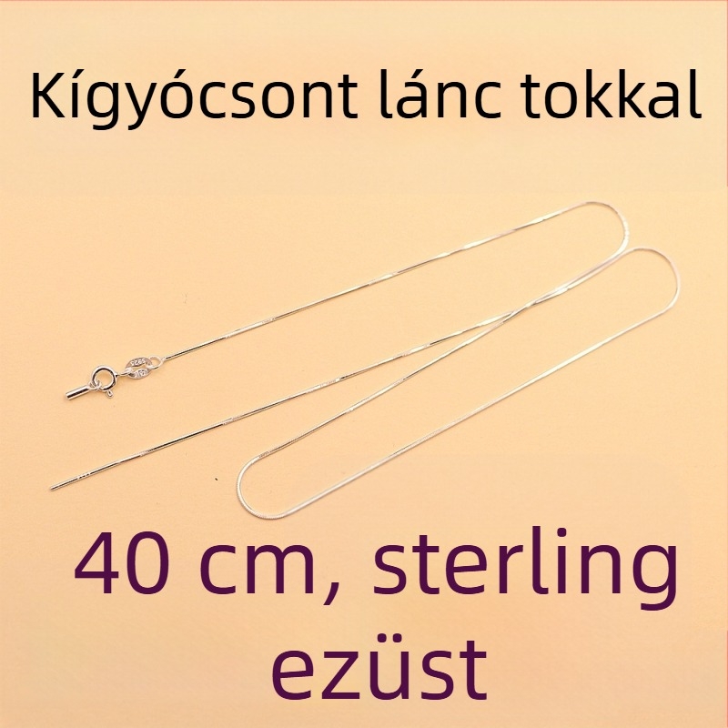 S925 ezüst kígyólánc burkolattal, gyöngyös lánccal és kulcscsont-nyaklánccal – elegáns minimalist dizájn