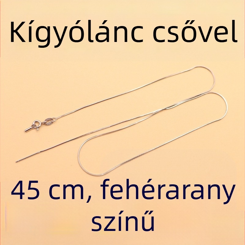 S925 ezüst kígyólánc burkolattal, gyöngyös lánccal és kulcscsont-nyaklánccal – elegáns minimalist dizájn