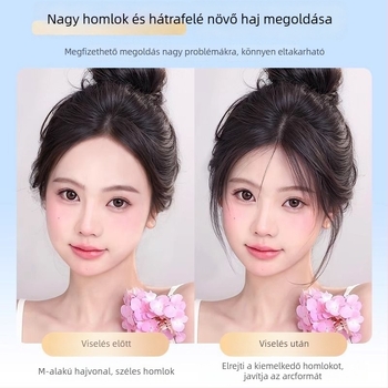 Lanugo frufru paróka nőknek, kézzel készített, emberi hajból, ősz haj fedése, festhető vagy göndöríthető