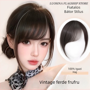 Valódi emberi hajból készült paróka ferde frufruval, felső rész varrás nélküli, festhető és göndöríthető