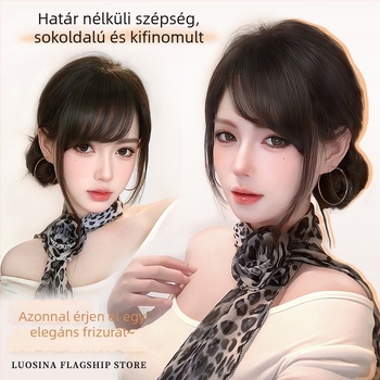 Valódi emberi hajból készült paróka ferde frufruval, felső rész varrás nélküli, festhető és göndöríthető