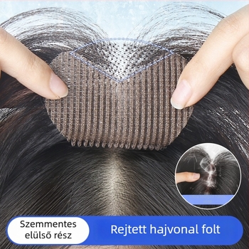 Velcro paróka darab nőknek — emberi haj, teljesen kézzel készített, egyenes fazon, festhető és göndöríthető, javítja a hajvonalat
