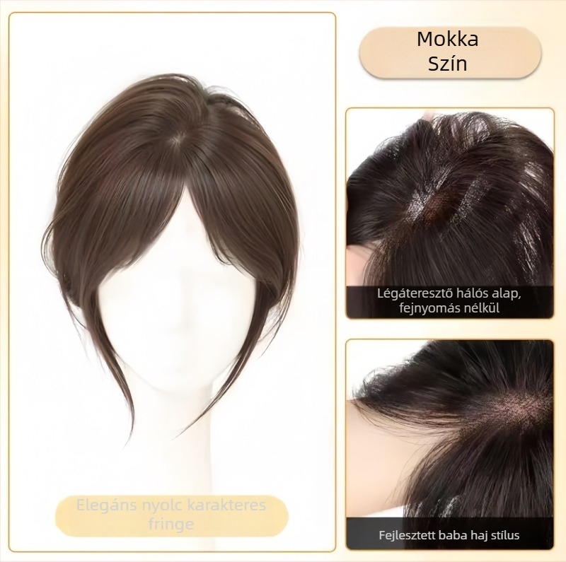 Paróka – egyenes, kézzel szövésű; valódi emberi haj; modell 7*11 cloud gauze; nőknek megfelelő; festhető és dauerolható