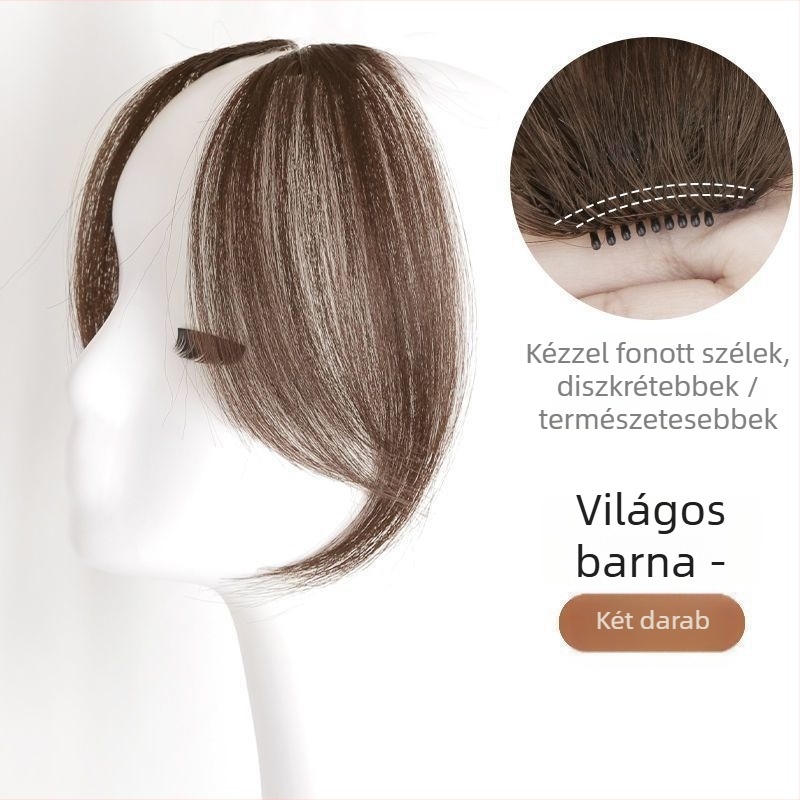 Női diagonális frufru paróka — hőálló rostok; természetes bőrszínű hajvonal; minden arcformához illeszkedik; nem permelhető és nem festhető