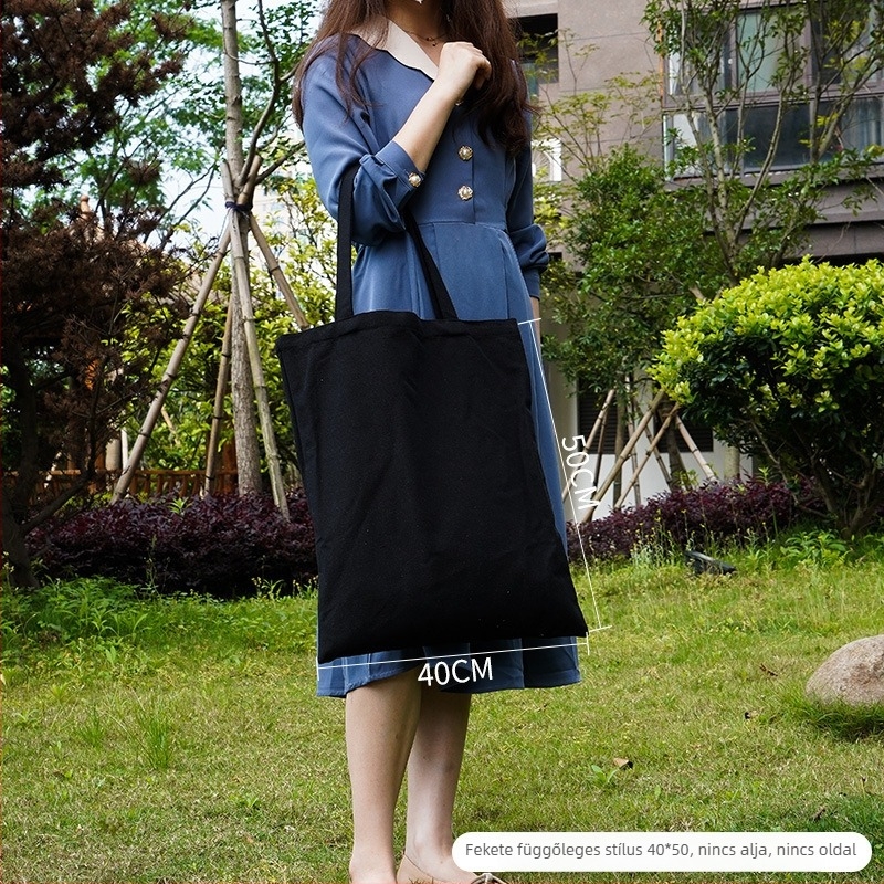 Vászon bevásárló táska logoval – testreszabható, logónyomás, nyomtatási módszerek: hőtranszfer, szitanyomás; modell 25CX01; márka Chuxin